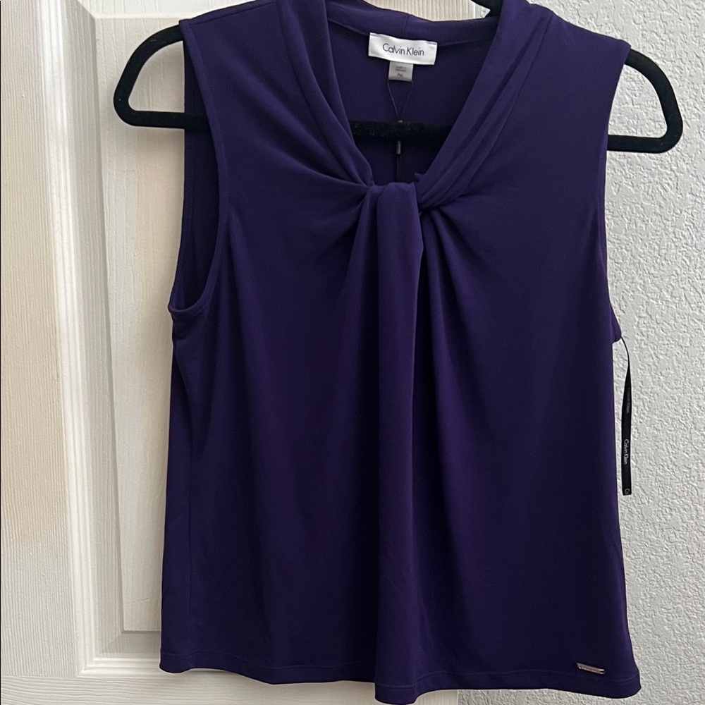 Calvin Klein Deep Purple Sleeveless Blouse